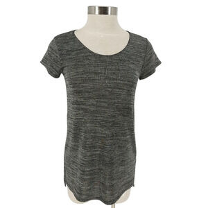Vince Tee Shirt Gray Marled Short Sleeve Scoop Neck Lightweight Top